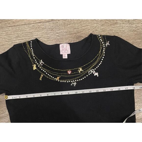 Pink Poodle Vintage Dog Medium Top Black Fancy - Picture 3 of 5